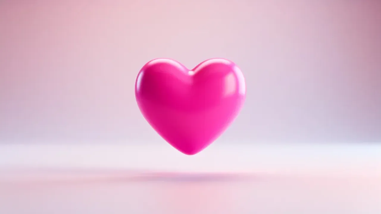 Co oznacza różowe serce? Znaczenie i kolor emoji 🩷 różowe serce Grafika przedstawiająca błyszczące emoji różowe serce w minimalistycznym otoczeniu, wyjaśniająca co oznacza różowe serce w komunikacji cyfrowej.