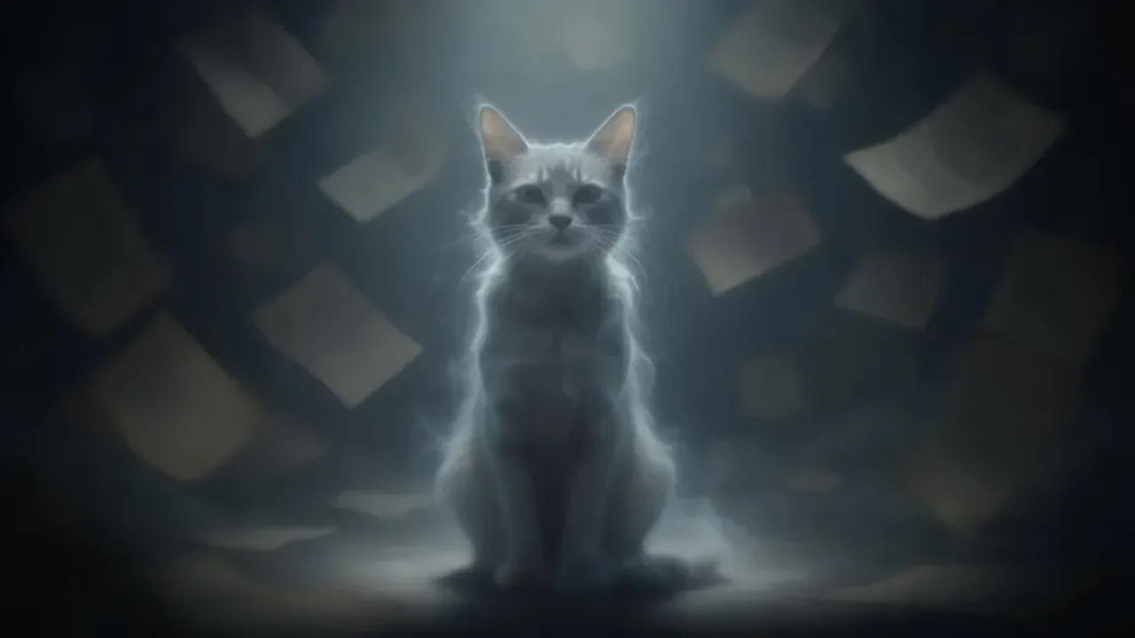 Chory kot sennik: co oznacza sen o kocie i jakie jest znaczenie snów? Artystyczna ilustracja przedstawiająca motyw chory kot sennik w surrealistycznym, sennym klimacie.