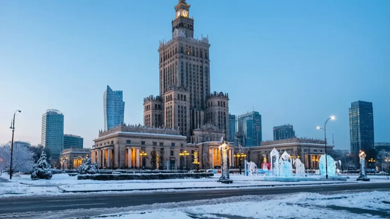 Ferie warszawa 2026: termin zimowy, warsztaty i oferta edukacyjna Ośnieżony Rynek Starego Miasta w Warszawie jako propozycja na ferie warszawa 2026.