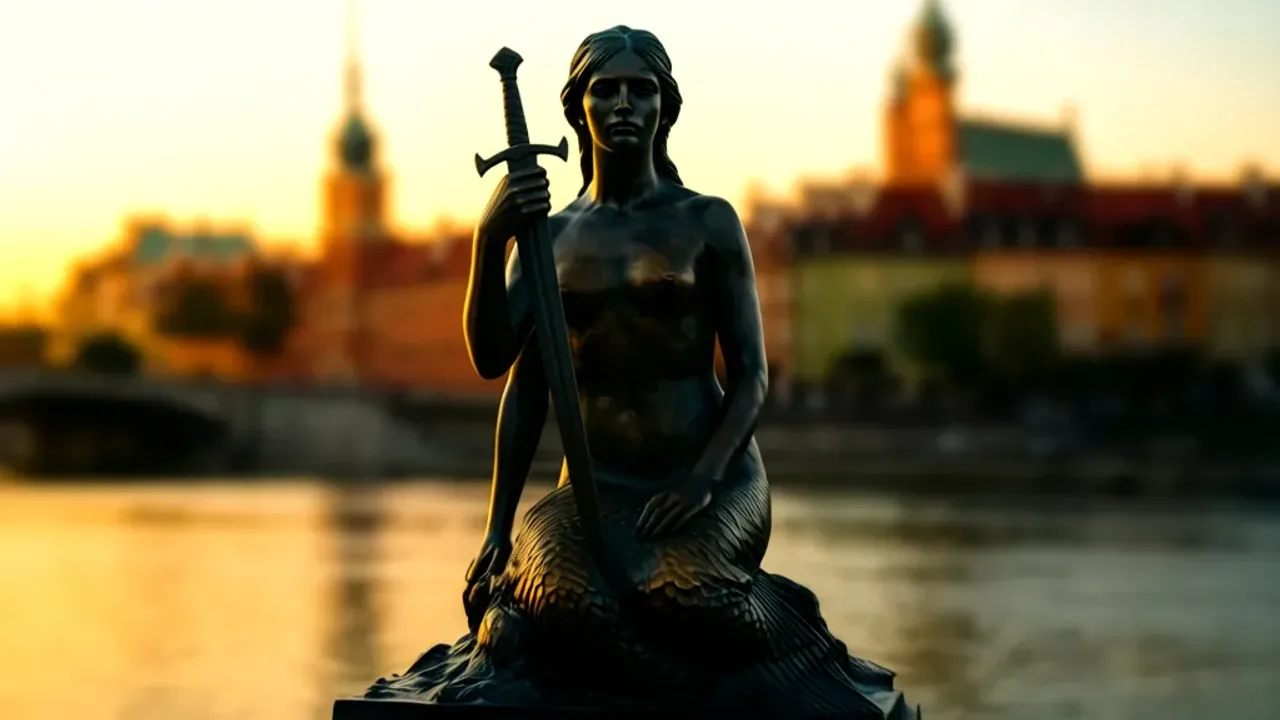 Warszawa Syrenka: historia, pomnik na rynku starego miasta i wisła